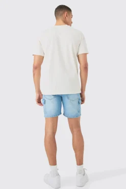 boohooMAN Slim Rigid Cargo Denim Shorts In | UK| Shorts