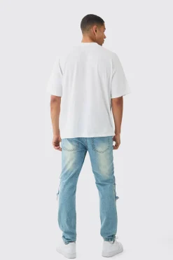 boohooMAN Slim Rigid Distressed Carpenter Denim Jeans | UK| Trousers|Jeans