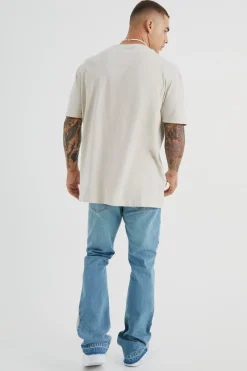boohooMAN Slim Rigid Flare Applique Panel Jeans | UK| Trousers|Jeans