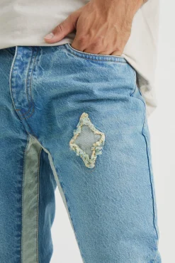 boohooMAN Slim Rigid Flare Applique Panel Jeans | UK| Trousers|Jeans