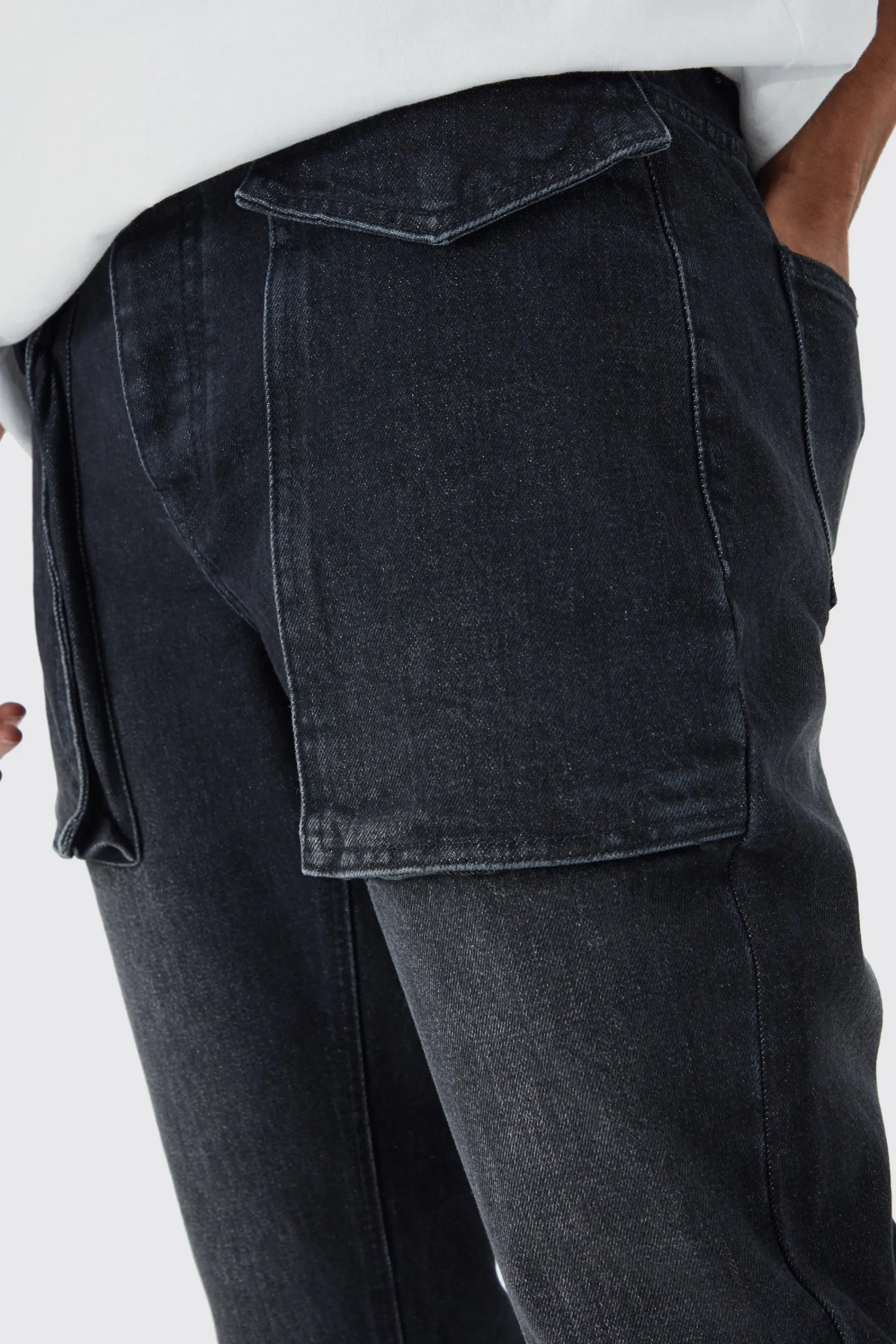 boohooMAN Slim Rigid Flare 3d Pocket Jeans In | UK| Trousers|Jeans