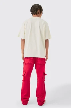 boohooMAN Slim Rigid Flare Distressed Pocket Jeans In | UK| Trousers|Jeans