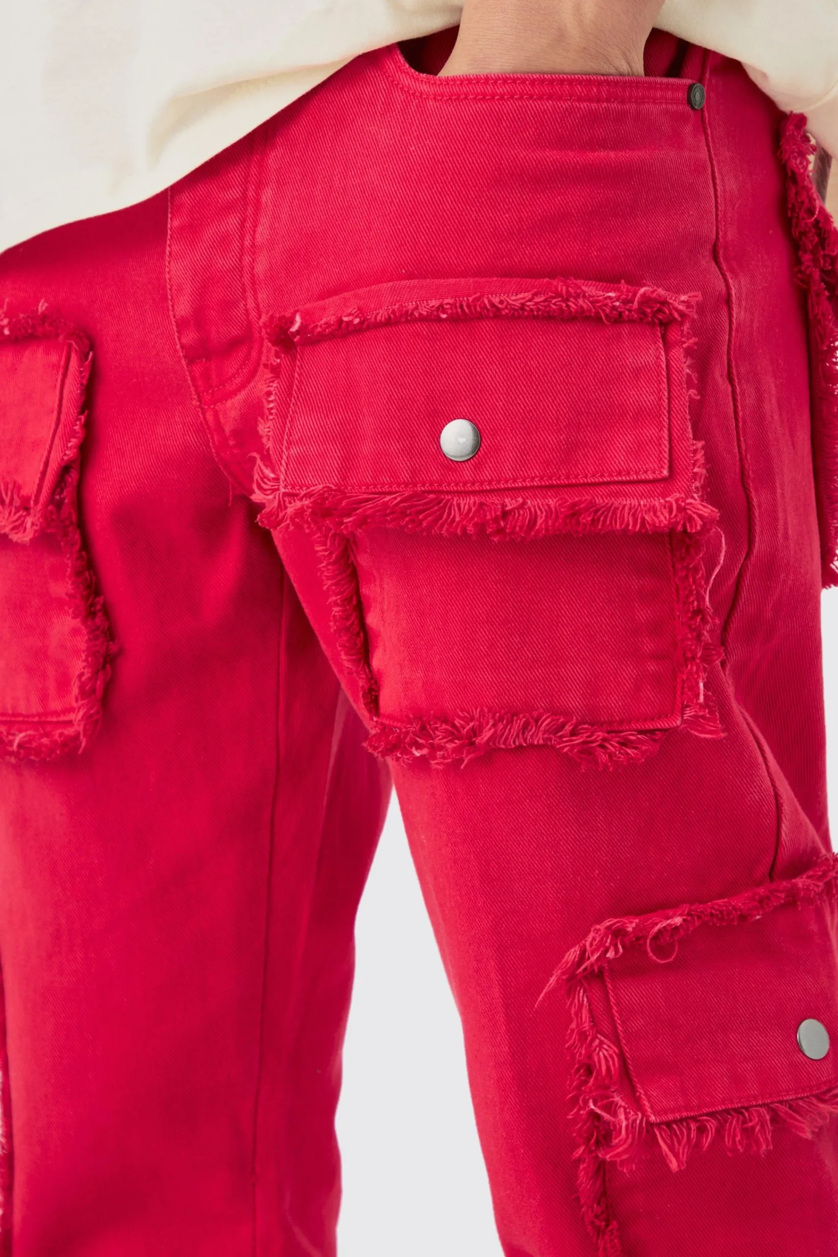 boohooMAN Slim Rigid Flare Distressed Pocket Jeans In | UK| Trousers|Jeans