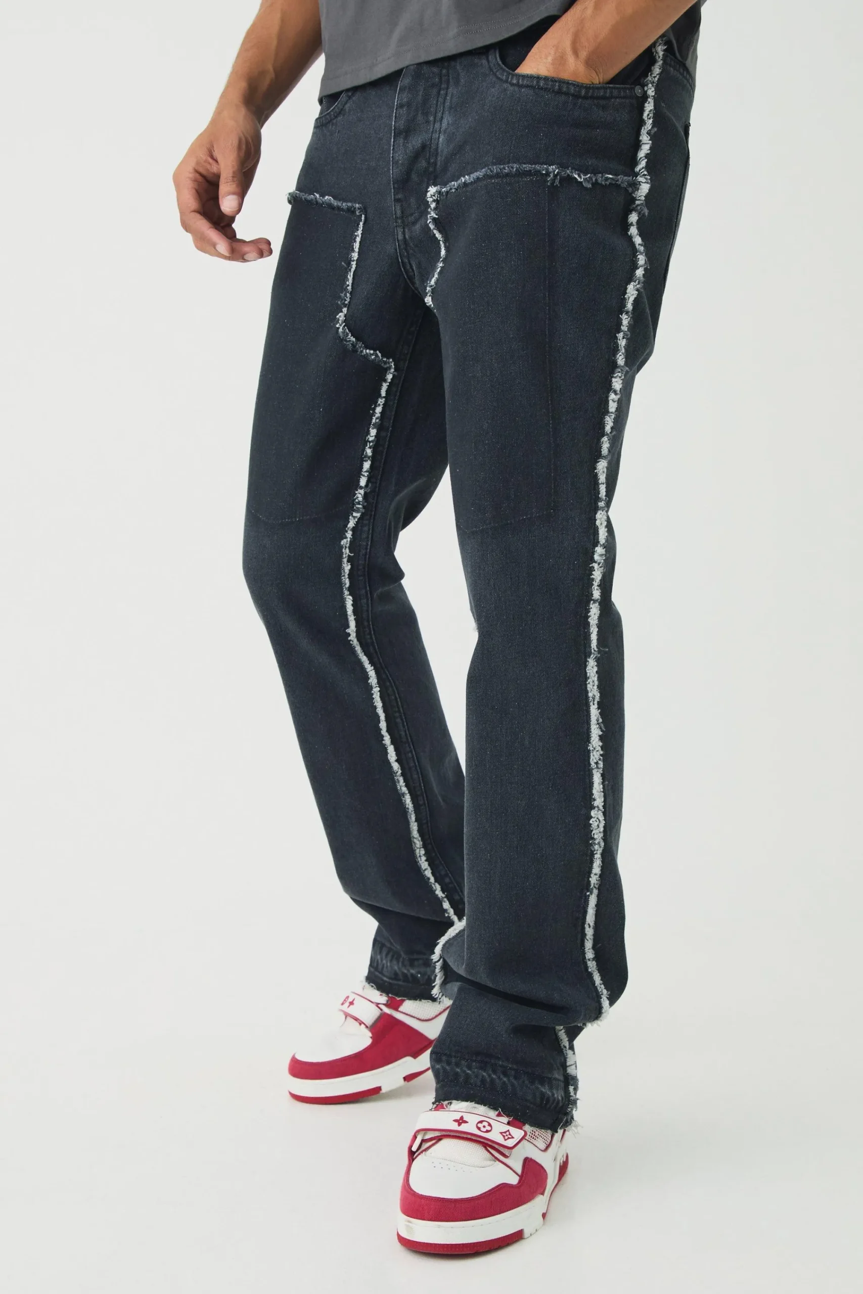 boohooMAN Slim Rigid Flare Distressed Carpenter Jeans | UK| Trousers|Jeans