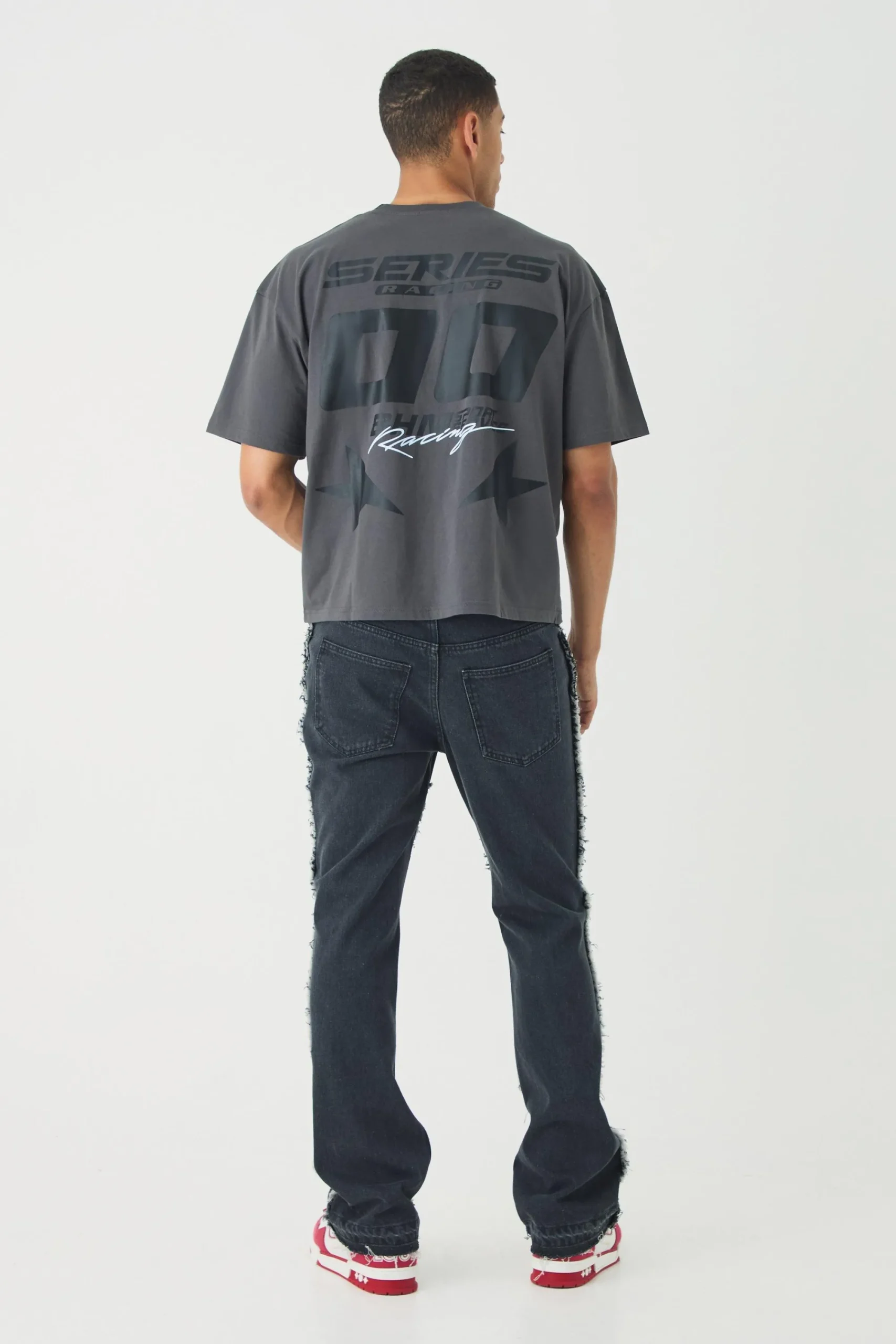 boohooMAN Slim Rigid Flare Distressed Carpenter Jeans | UK| Trousers|Jeans