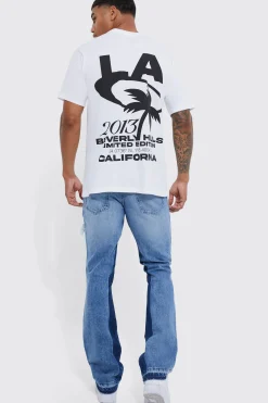 boohooMAN Slim Rigid Flare Panelled Ripped Jeans | UK| Trousers|Jeans