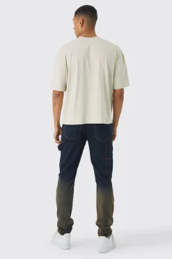 boohooMAN Slim Rigid Pintuck Carpenter Ombre Denim Jeans | UK| Trousers|Jeans