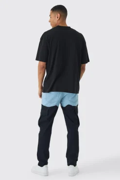 boohooMAN Slim Rigid Spliced Cargo Denim Jeans | UK| Trousers|Jeans