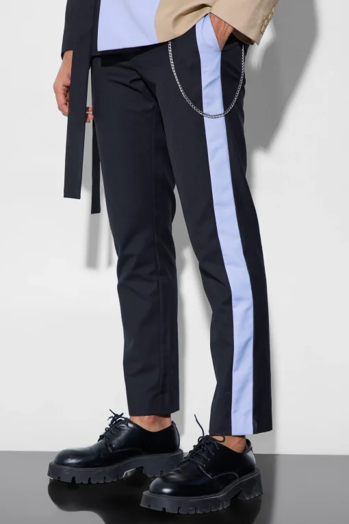boohooMAN Slim Side Panel Suit Trousers | UK| Suits & Tailoring|Trousers