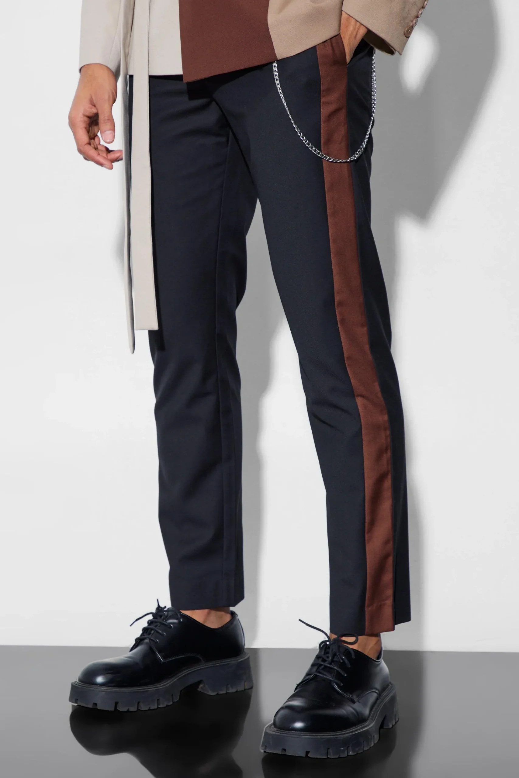 boohooMAN Slim Side Panel Suit Trousers | UK| Trousers