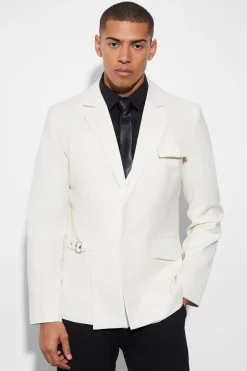 boohooMAN Slim Single Breasted Buckle Blazer | UK| Suits & Tailoring