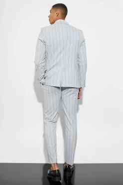 boohooMAN Slim Single Breasted Striped Suit Jacket | UK| Suits & Tailoring