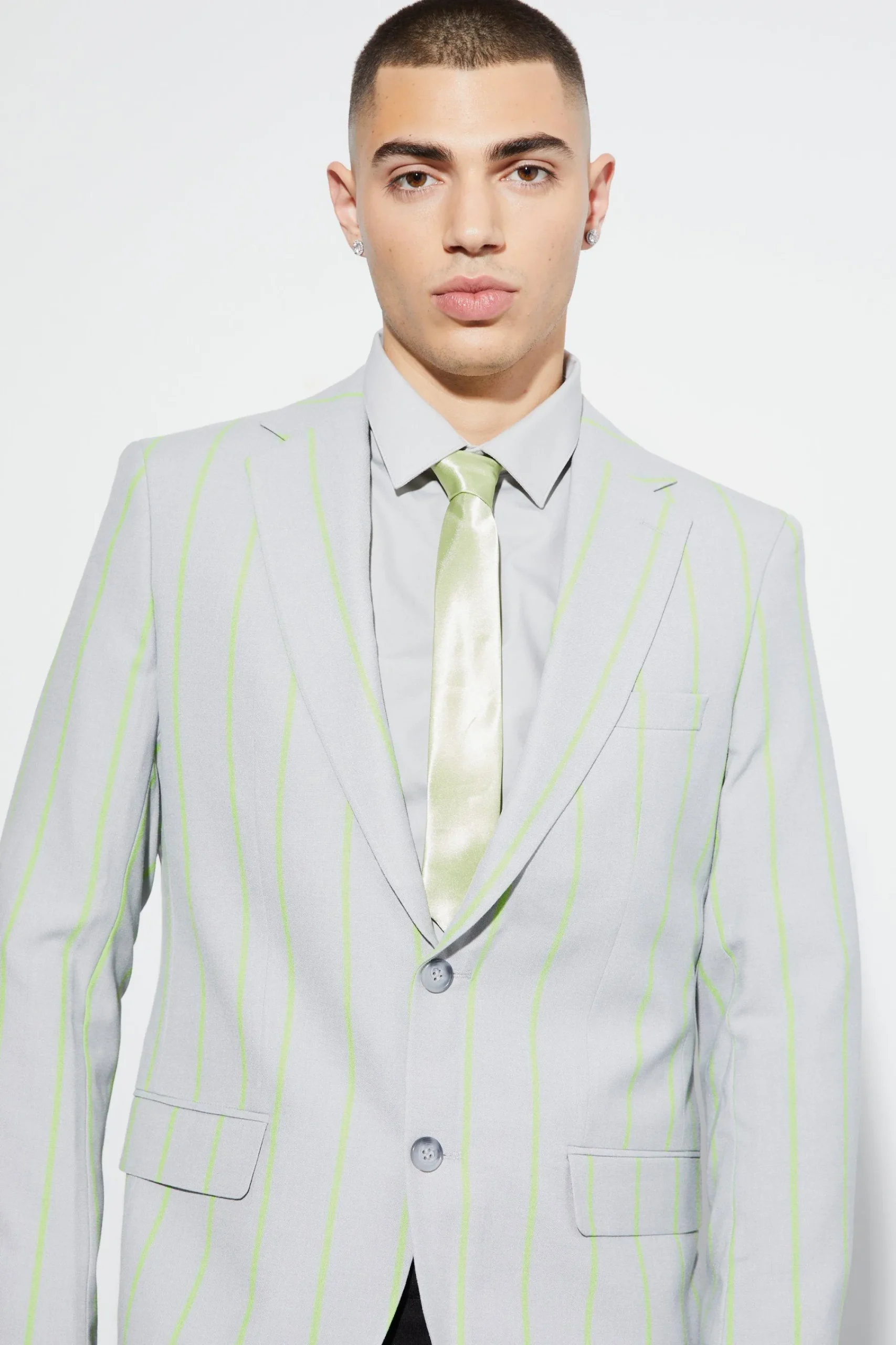 boohooMAN Slim Single Breasted Wide Stripe Suit | UK| Suits & Tailoring|Sets & Co-Ords