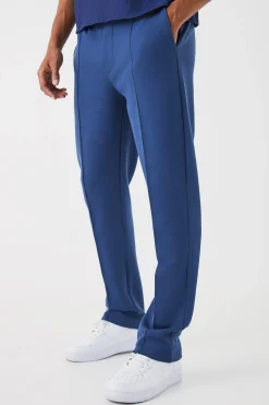 boohooMAN Slim Smart Jersey Pintuck Jogger Trousers | UK| Joggers