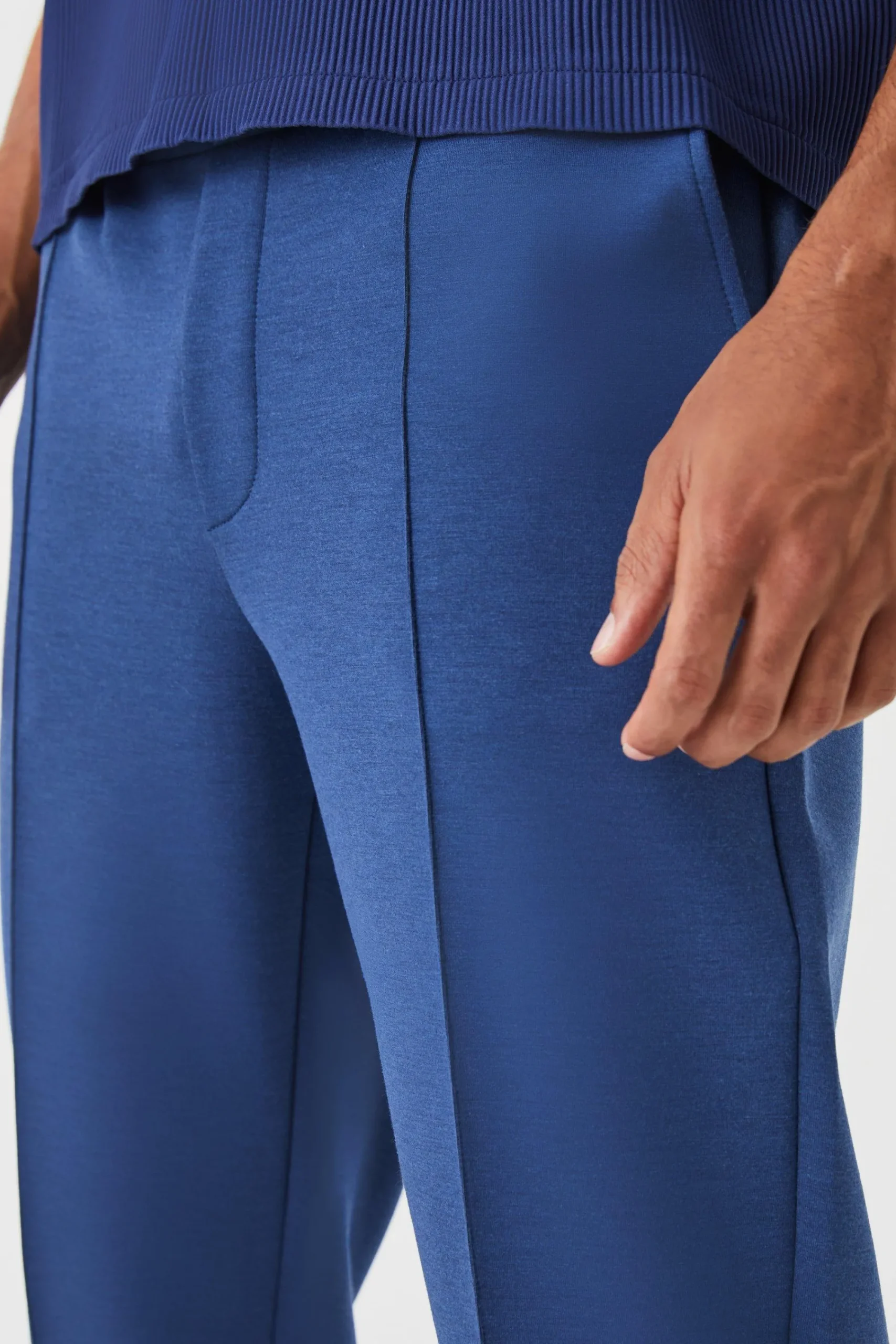 boohooMAN Slim Smart Jersey Pintuck Jogger Trousers | UK| Joggers