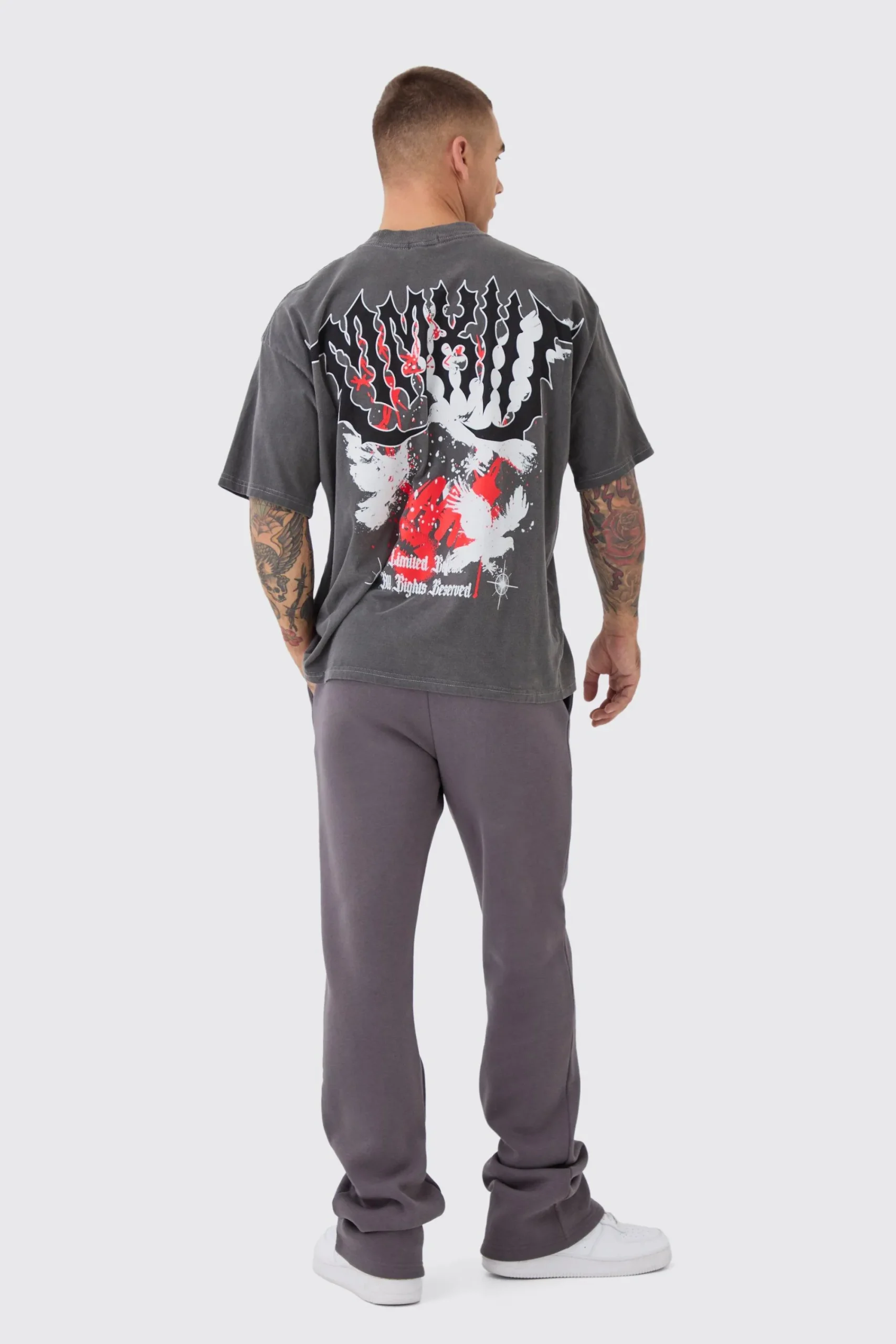 boohooMAN Slim Stacked Worldwide Emboss Joggers | UK| Joggers