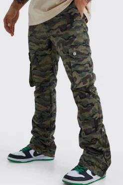 boohooMAN Slim Stacked Zip Gusset Cargo Camo Ripstop Trouser | UK| Trousers|Cargos