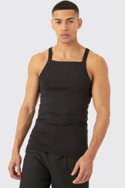 Slim Straight Neck Vest | UK^boohooMAN Discount