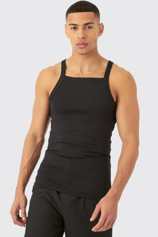 Slim Straight Neck Vest | UK^boohooMAN Discount