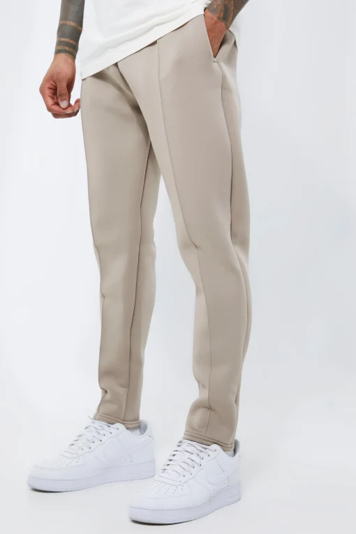 boohooMAN Slim Tapered Bonded Scuba Jogger | UK| Trousers|Joggers