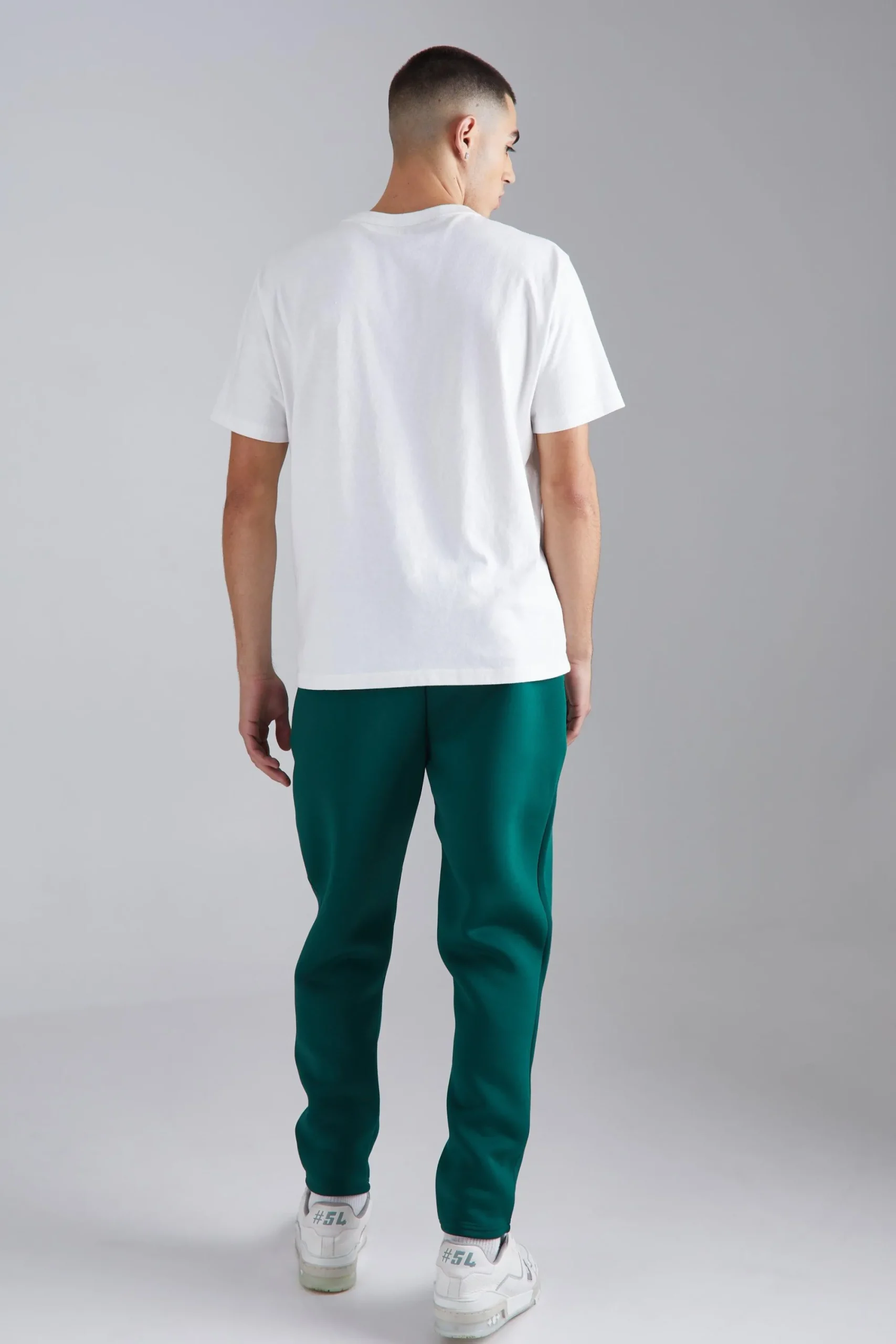boohooMAN Slim Tapered Bonded Scuba Jogger | UK| Joggers