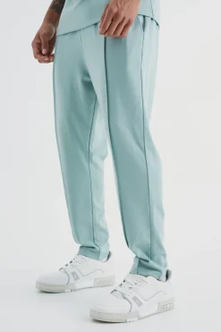 boohooMAN Slim Tapered Elastic Waist Pintuck Crop Jogger | UK| Joggers