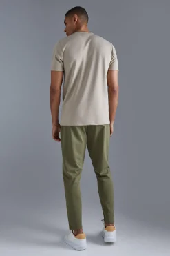boohooMAN Slim Tapered Elastic Waist Pintuck Crop Jogger | UK| Joggers