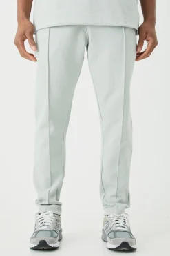boohooMAN Slim Tapered Interlock Pintuck Jogger | UK| Joggers