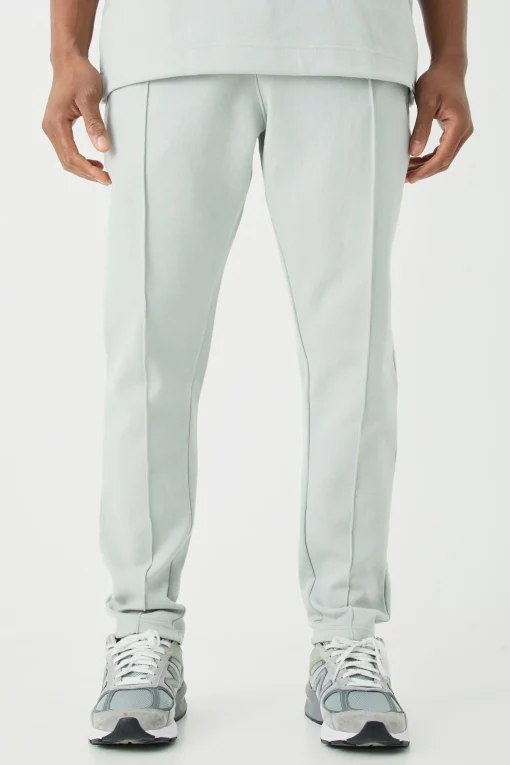 boohooMAN Slim Tapered Interlock Pintuck Jogger | UK| Joggers