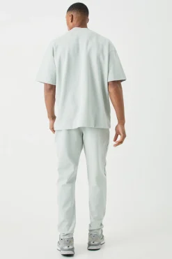 boohooMAN Slim Tapered Interlock Pintuck Jogger | UK| Joggers