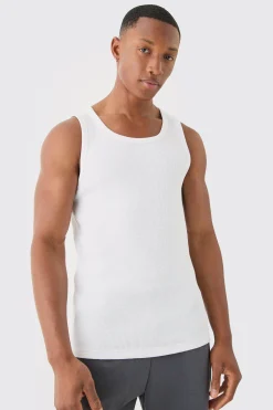 Slim Waffle Vest | UK^boohooMAN Sale