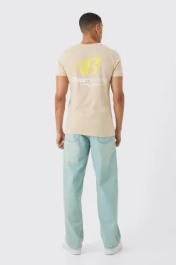 Slim Washed Pour Homme Puff Print T-Shirt | UK^boohooMAN Clearance