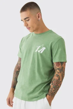 Slim Washed Star Back Print T-Shirt | UK^boohooMAN Hot