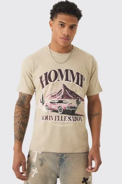Slim Washed Western Print T-shirt | UK^boohooMAN Discount