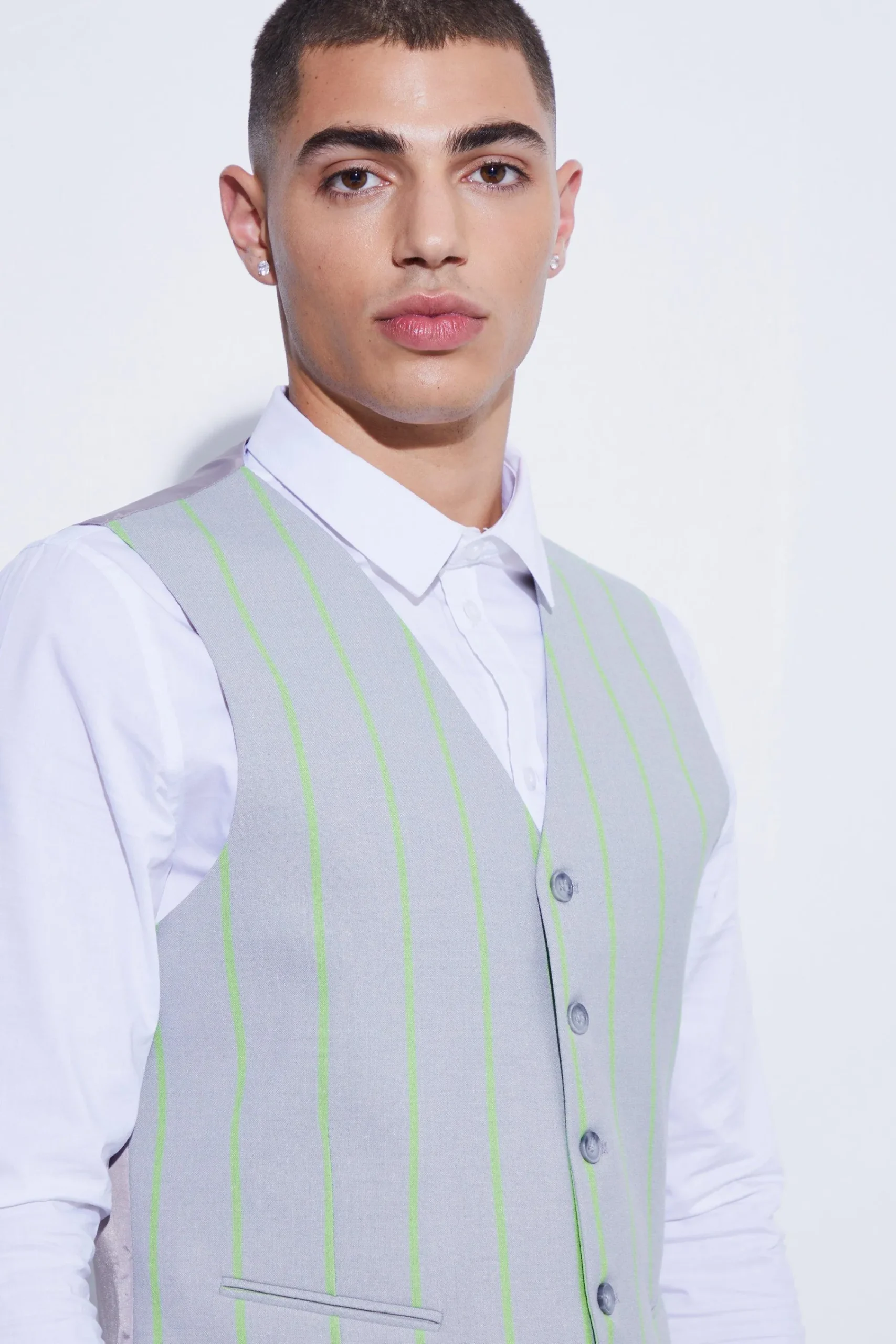 boohooMAN Slim Wide Stripe Waistcoat | UK| Suits & Tailoring