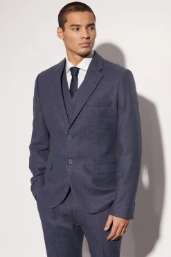 boohooMAN Slim Wool Tweed Single Breasted Suit Jacket | UK| Suits & Tailoring