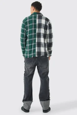boohooMAN Spliced Frayed Check Shirt | UK| Shirts