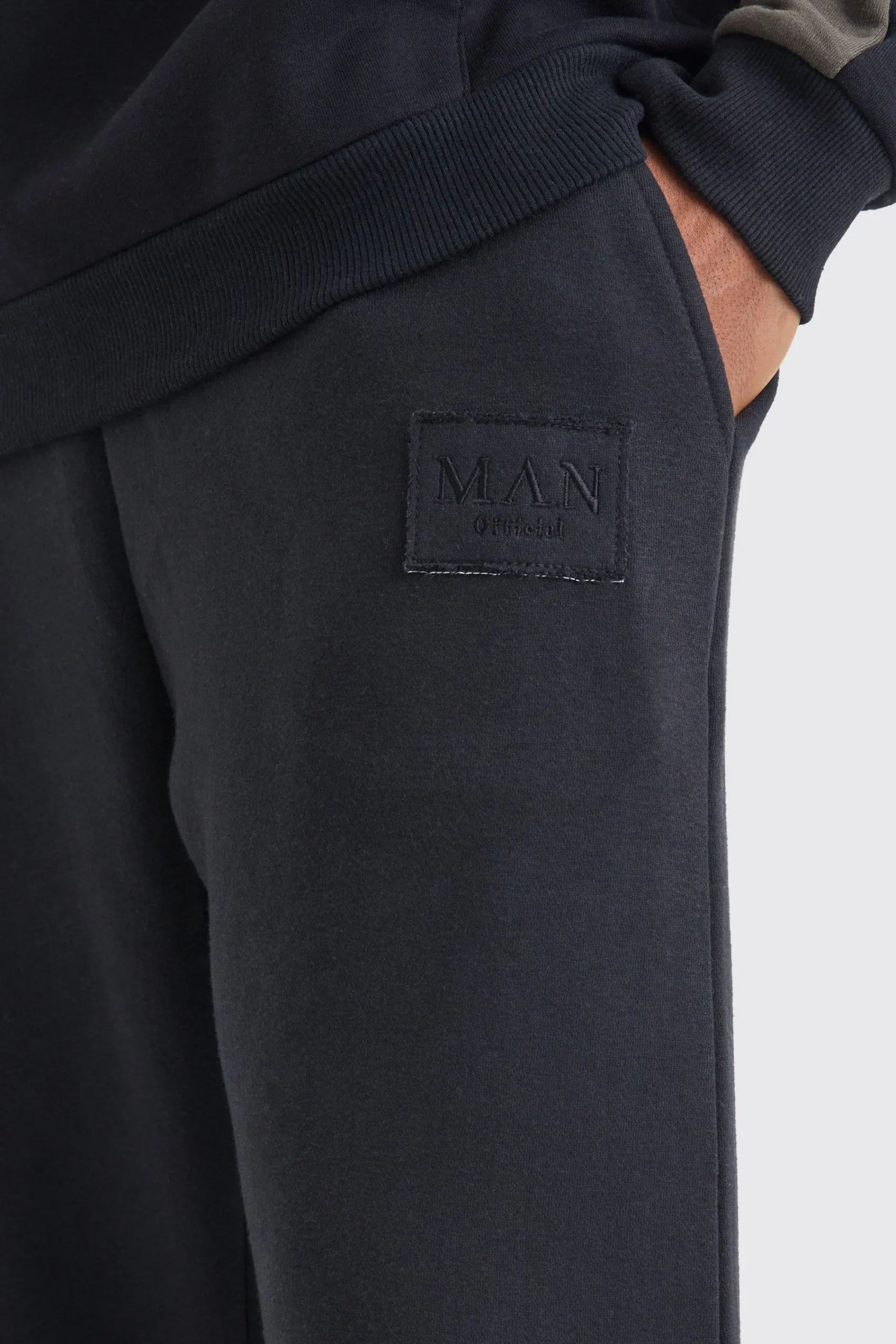 boohooMAN Split Hem Jogger With Distressed Badge | UK| Joggers