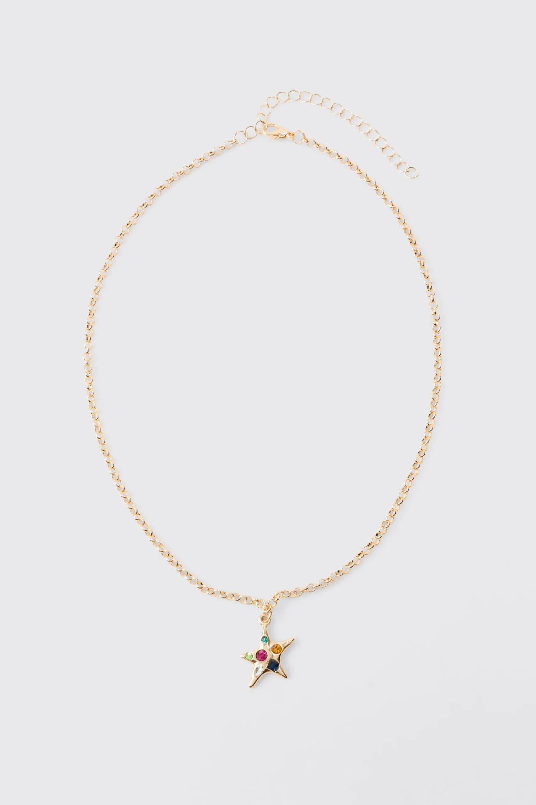 boohooMAN Star Gem Pendant Necklace In | UK| Jewellery & Watches