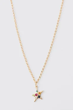 boohooMAN Star Gem Pendant Necklace In | UK| Jewellery & Watches