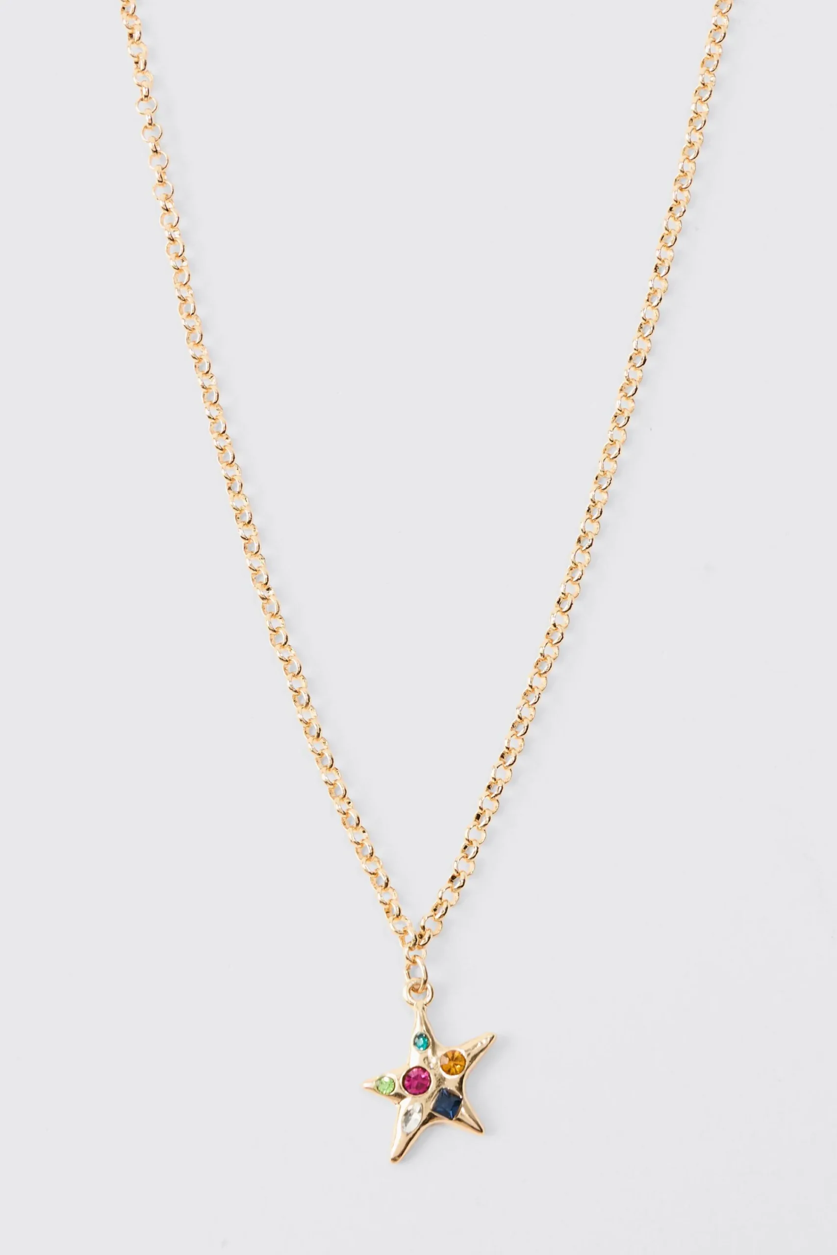boohooMAN Star Gem Pendant Necklace In | UK| Jewellery & Watches