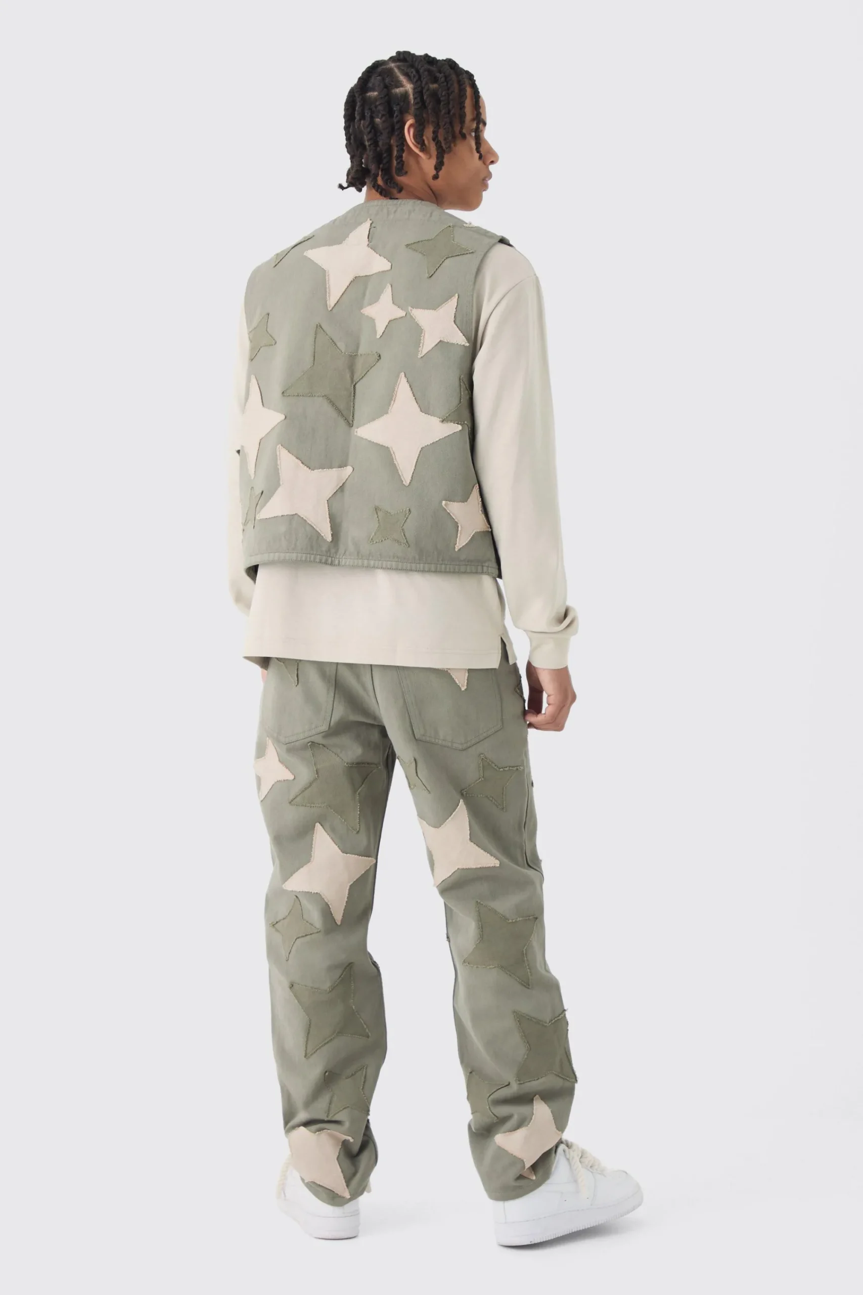 boohooMAN Star Patchwork Applique Set | UK| Sets & Co-Ords