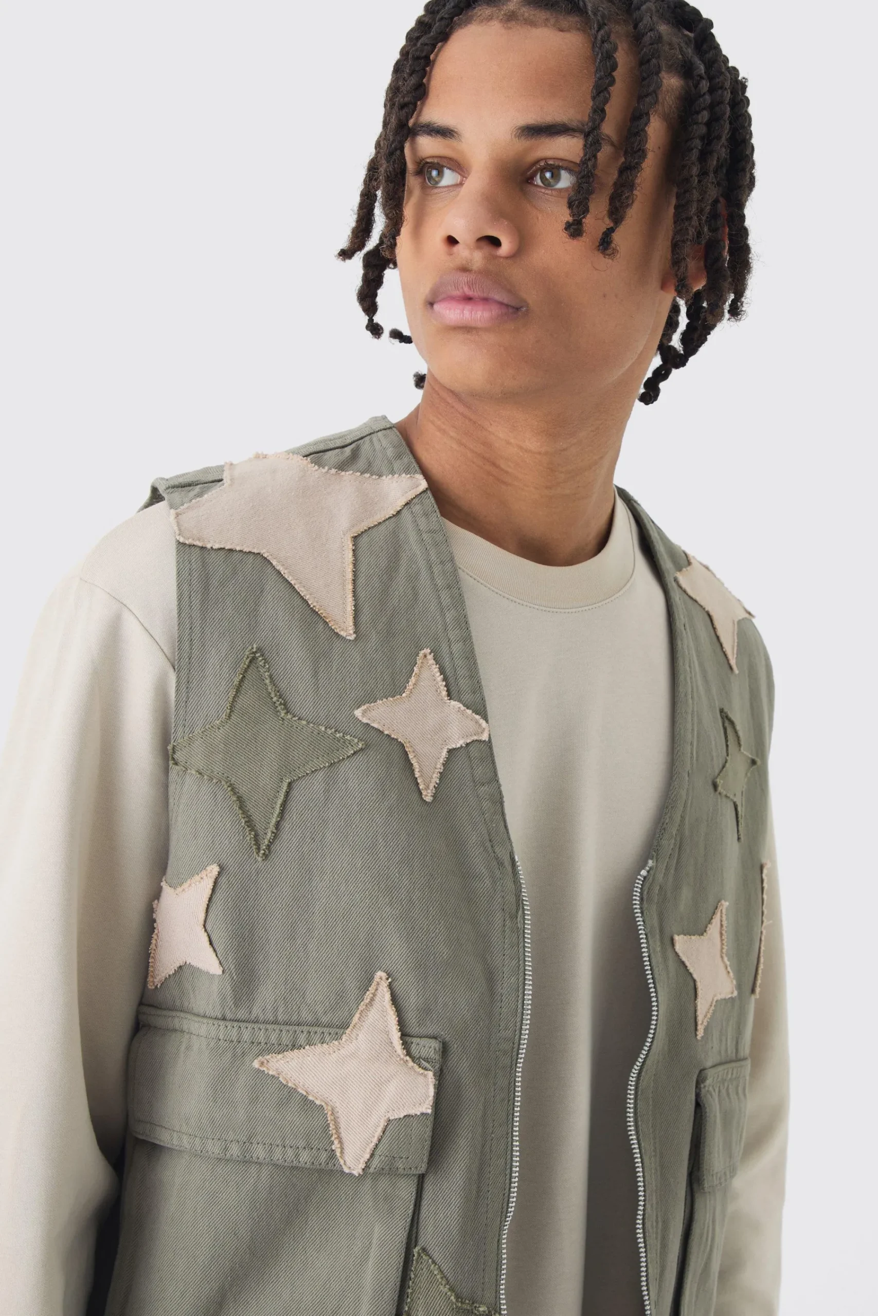 boohooMAN Star Patchwork Applique Set | UK| Sets & Co-Ords