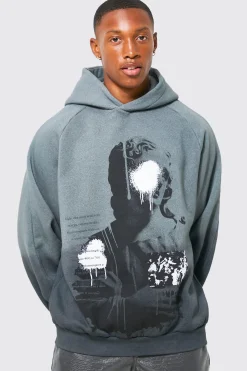 boohooMAN Statue Print Ombre Hoodie | UK| Hoodies & Sweatshirts