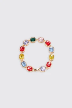 boohooMAN Stone Detail Iced Bracelet In | UK| Jewellery & Watches