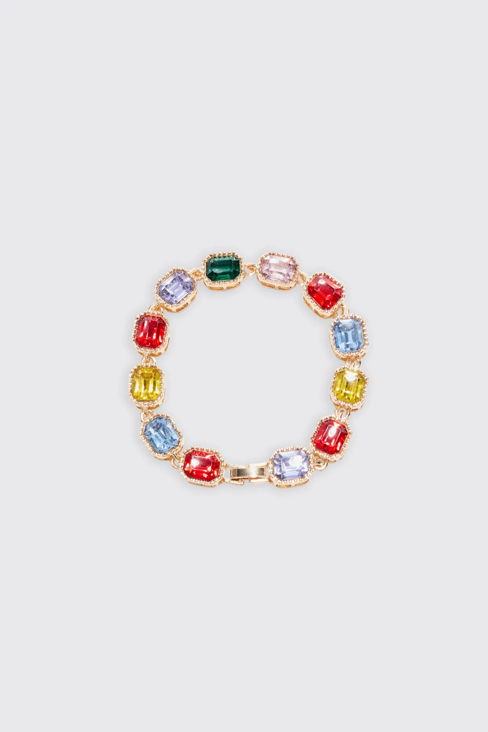 boohooMAN Stone Detail Iced Bracelet In | UK| Jewellery & Watches