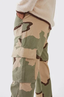 boohooMAN Straight Leg Camo Trouser | UK| Trousers