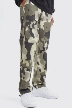 boohooMAN Straight Leg Cargo Thigh Pocket Camo Trouser | UK| Trousers