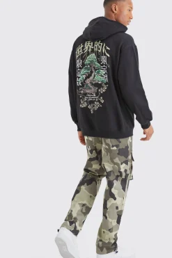 boohooMAN Straight Leg Cargo Thigh Pocket Camo Trouser | UK| Trousers