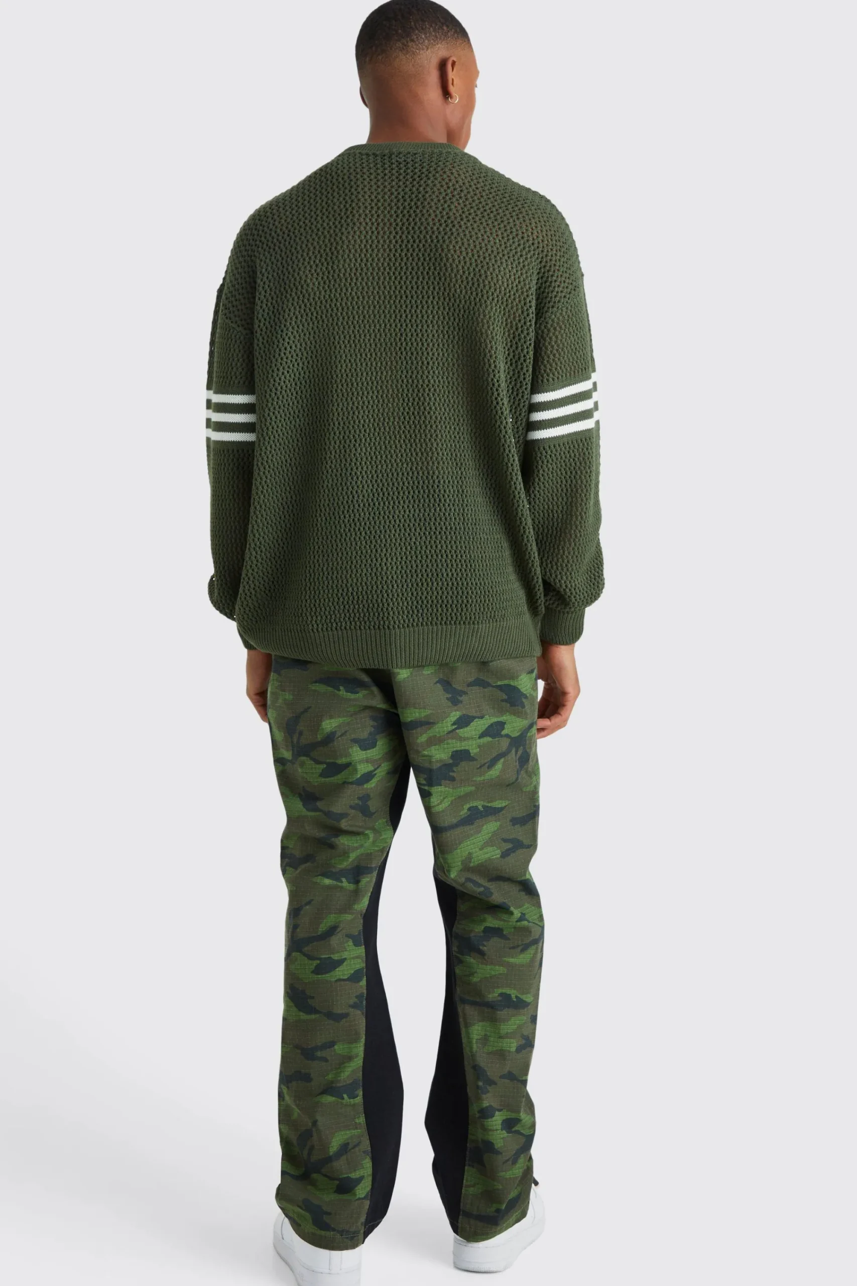 boohooMAN Straight Leg Colour Block Camo Trouser | UK| Trousers